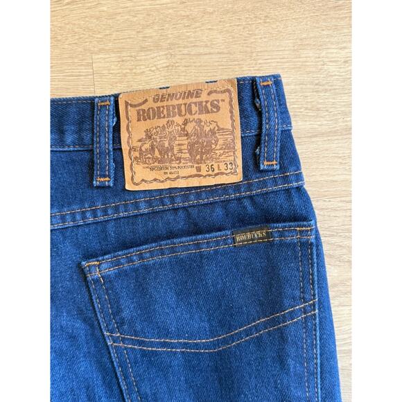 Vintage 80’s Sears Roebucks Boot Cut Jeans Denim 36x33 Blue Made in USA - Picture 8 of 10